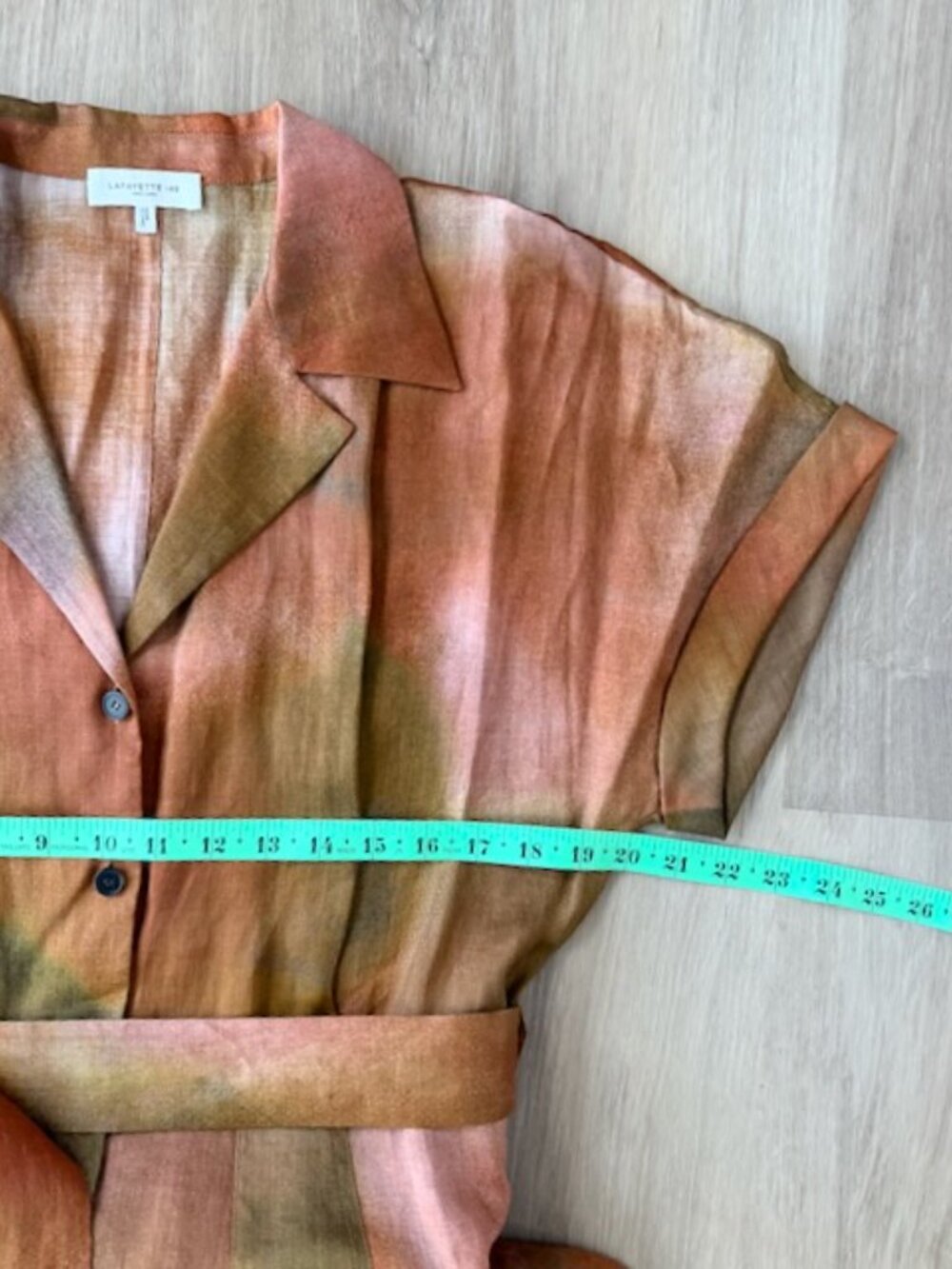 Lafayette 148 Watercolor Belted Midi Shirtdress MEDIUM - Picture 9 of 12
